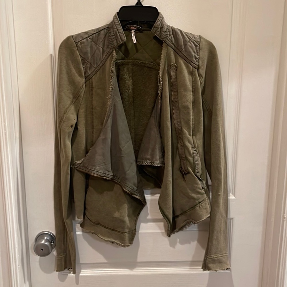 Free People Short Green Jacket